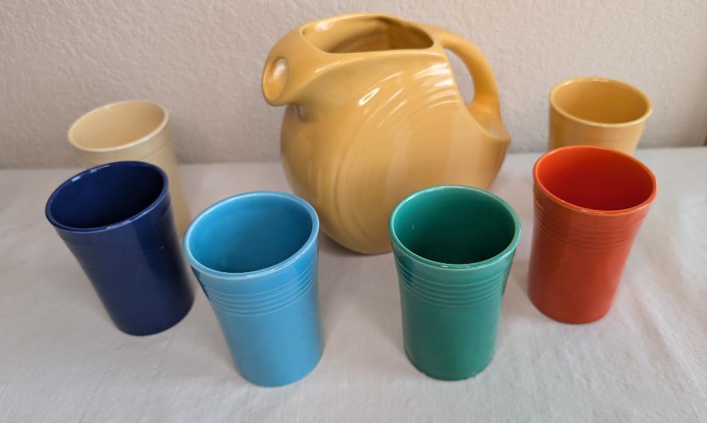 Fiesta Small Disc Pitcher and Juice Tumblers