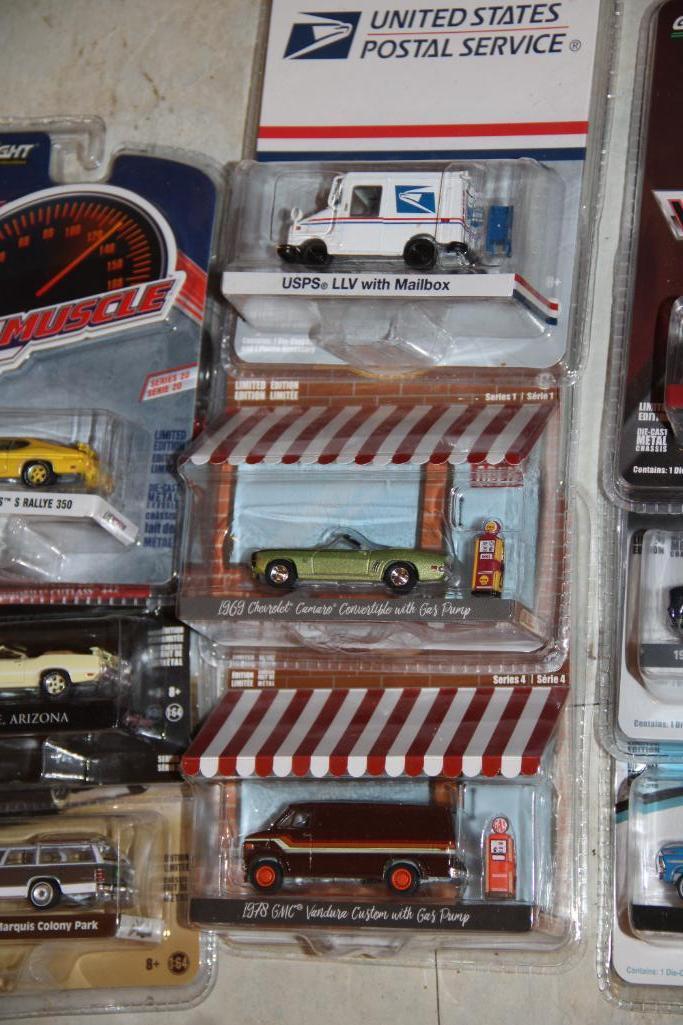 21 Green Light Die-Cast Cars New in Packaging
