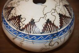 Gorgeous Navajo Horsehair Pottery Vase, Signed on Bottom