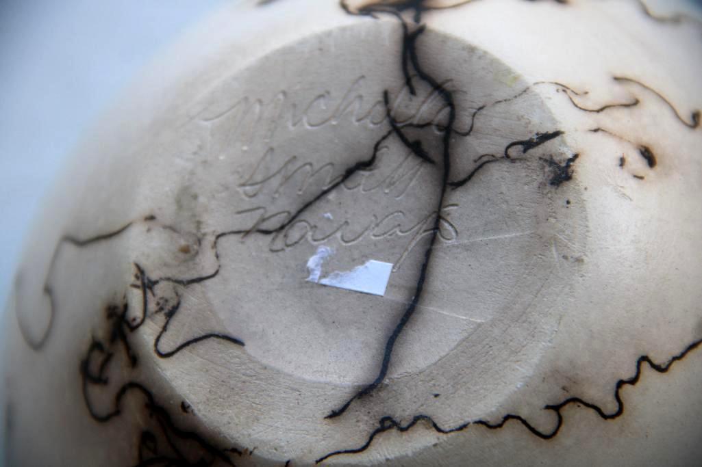 Gorgeous Navajo Horsehair Pottery Vase, Signed on Bottom