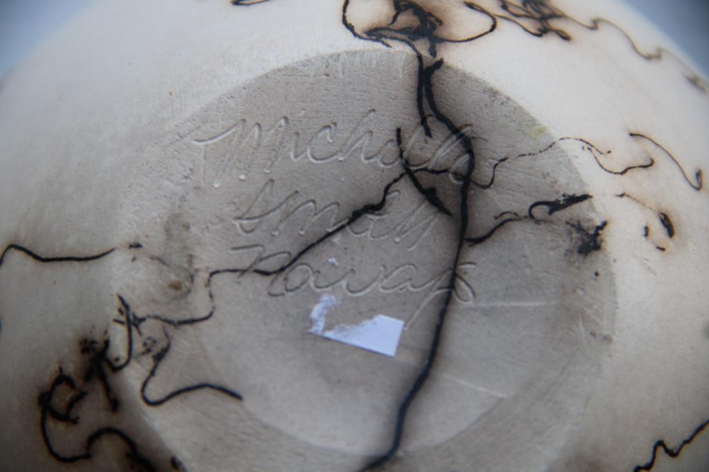 Gorgeous Navajo Horsehair Pottery Vase, Signed on Bottom