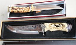 Pair of Hunting Knives with Bone-Style Handles