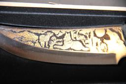 Pair of Hunting Knives with Bone-Style Handles