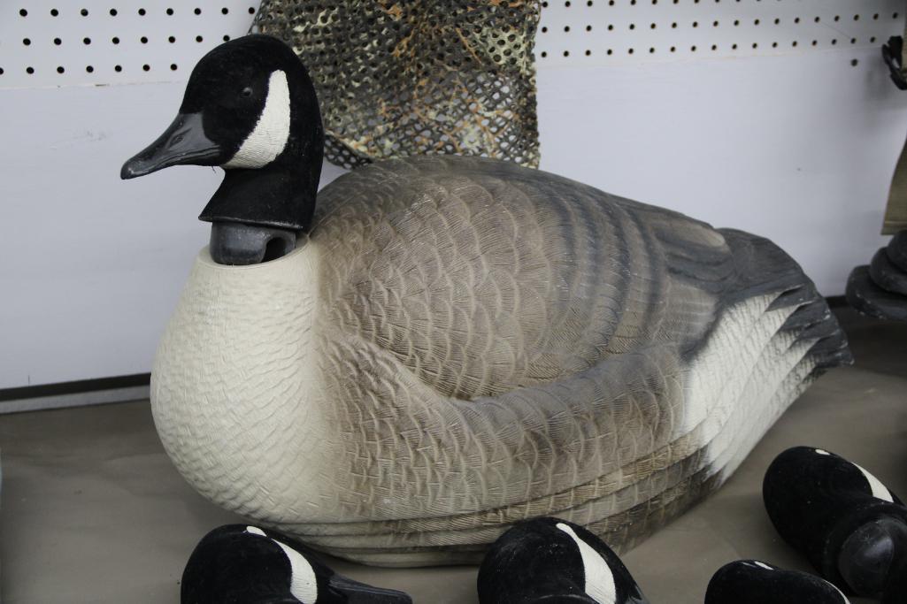12 Canadian Goose Decoys and Mesh Sack