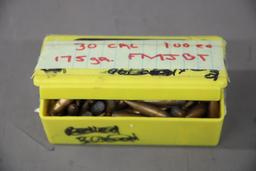Box of 30 Caliber Bullets for Reloading