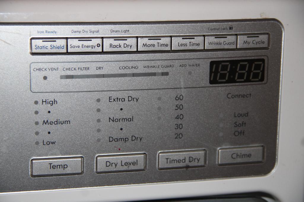 Front-Opening LG Washer and Kenmore Dryer on Stand Bases