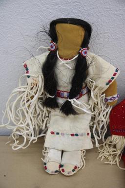 Pair of Excellent Native American-Made Buckskin Dolls