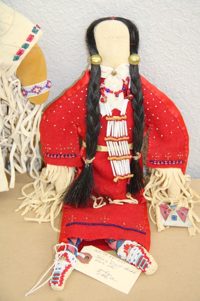 Pair of Excellent Native American-Made Buckskin Dolls