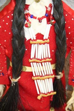 Pair of Excellent Native American-Made Buckskin Dolls