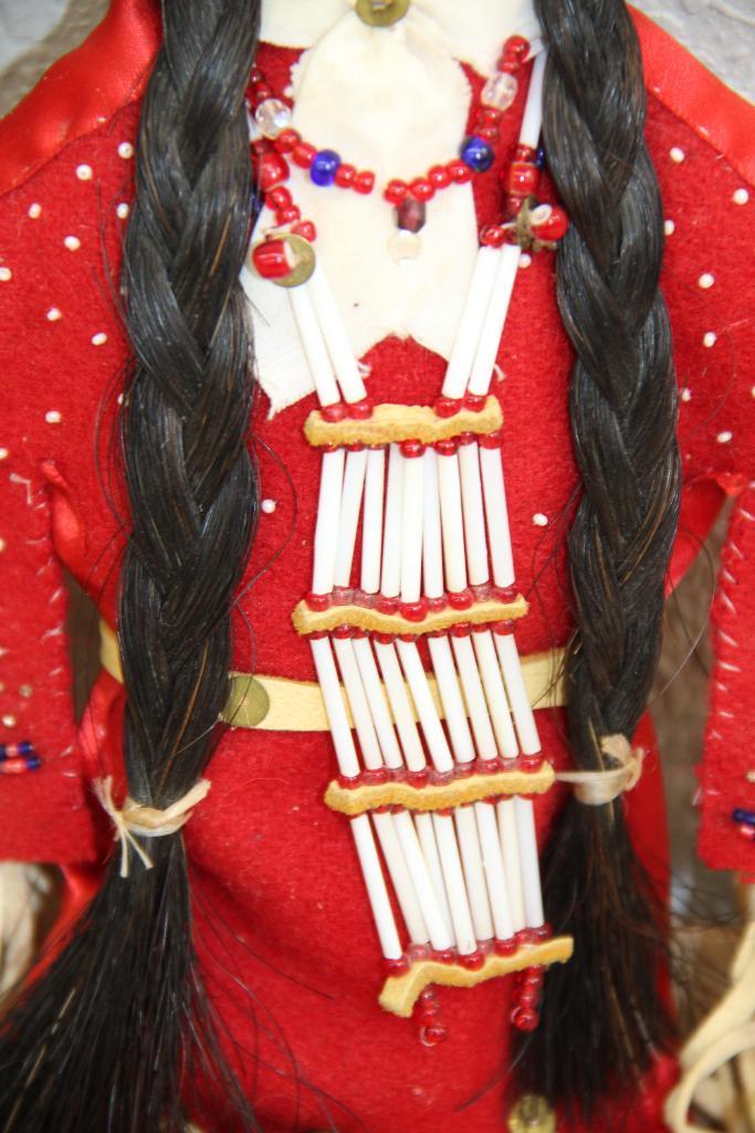 Pair of Excellent Native American-Made Buckskin Dolls
