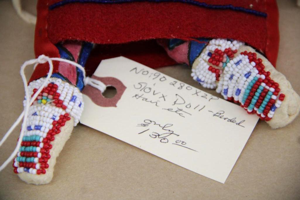 Pair of Excellent Native American-Made Buckskin Dolls