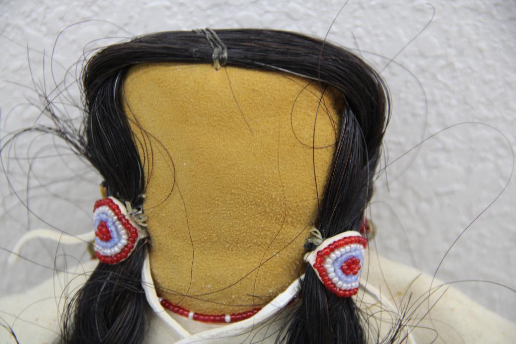 Pair of Excellent Native American-Made Buckskin Dolls