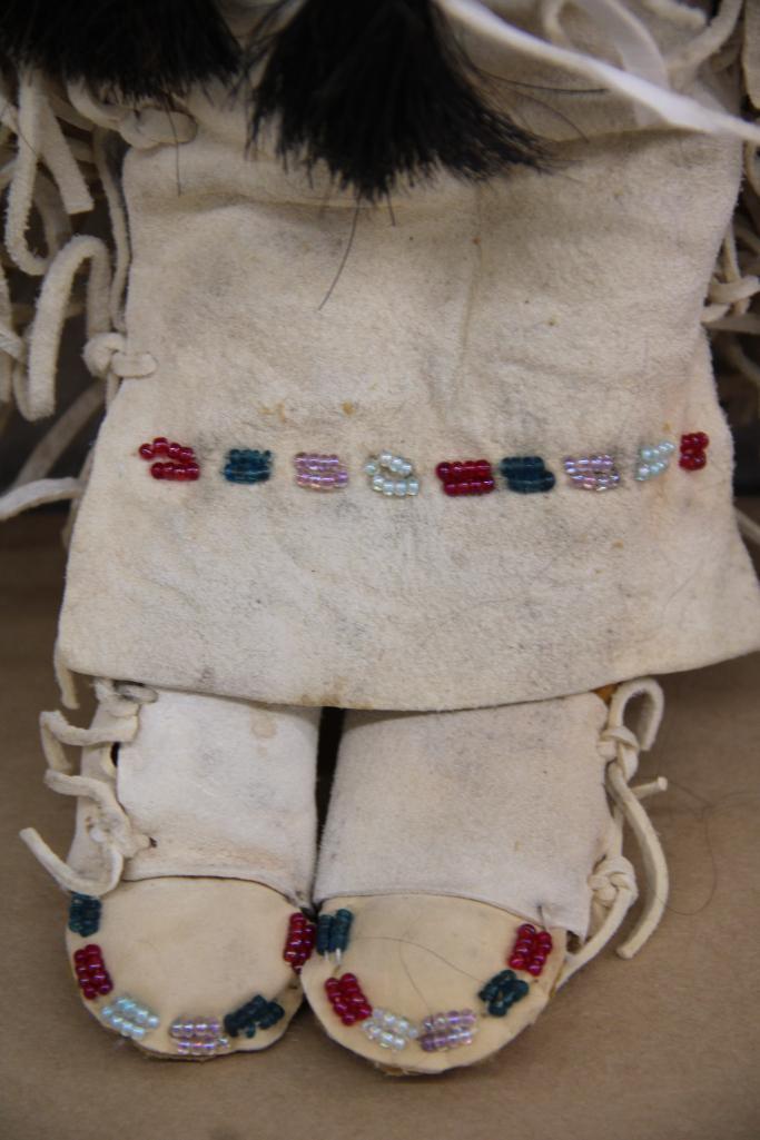 Pair of Excellent Native American-Made Buckskin Dolls