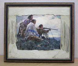 Framed Howard Terpning Canvas Print Matted in Buckskin