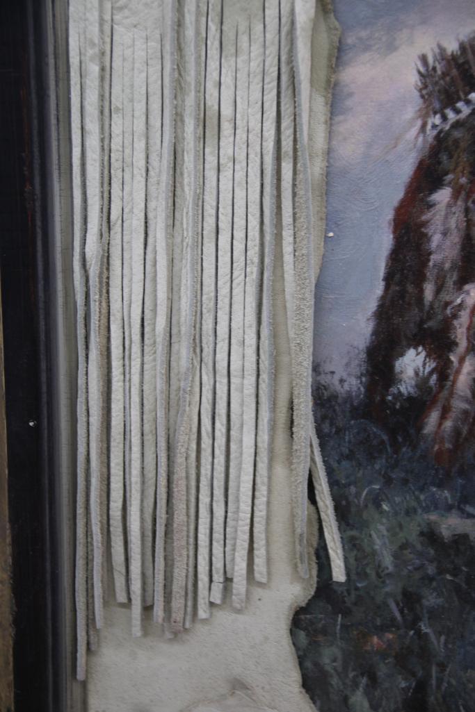 Framed Howard Terpning Canvas Print Matted in Buckskin