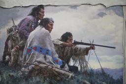 Framed Howard Terpning Canvas Print Matted in Buckskin