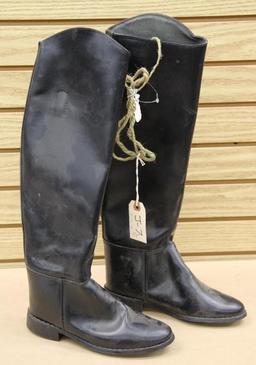 Cat's Paw Black Leather Riding Boots Size 6