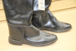 Cat's Paw Black Leather Riding Boots Size 6