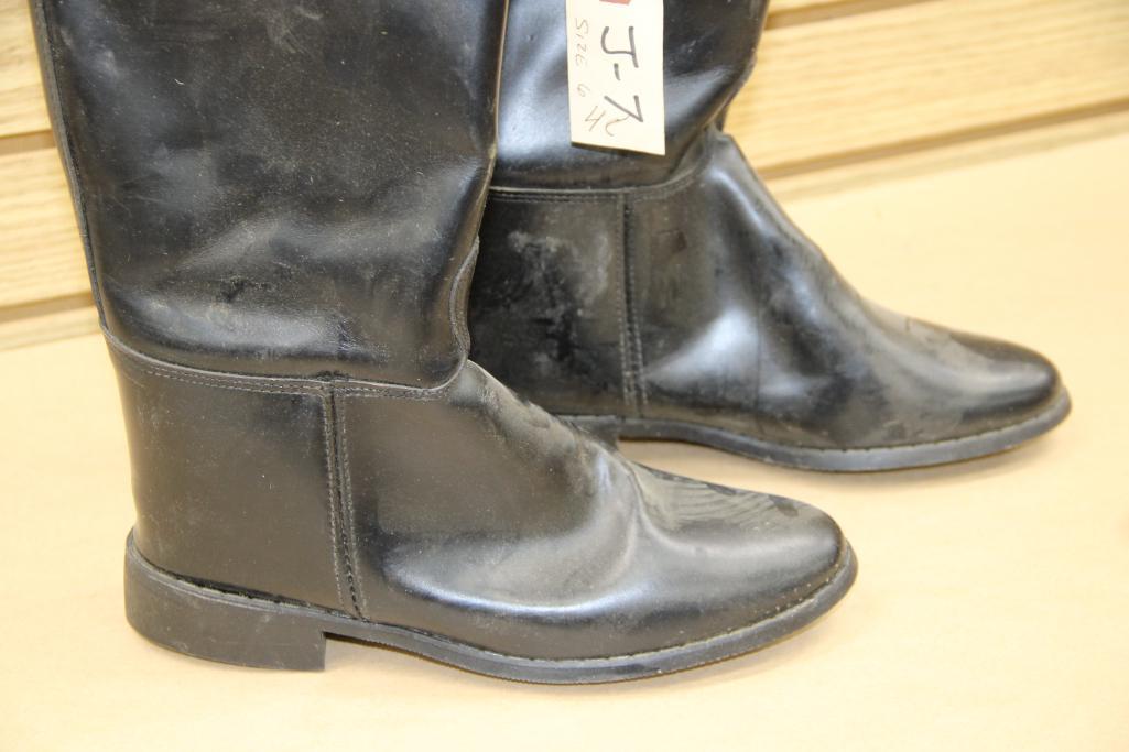 Cat's Paw Black Leather Riding Boots Size 6