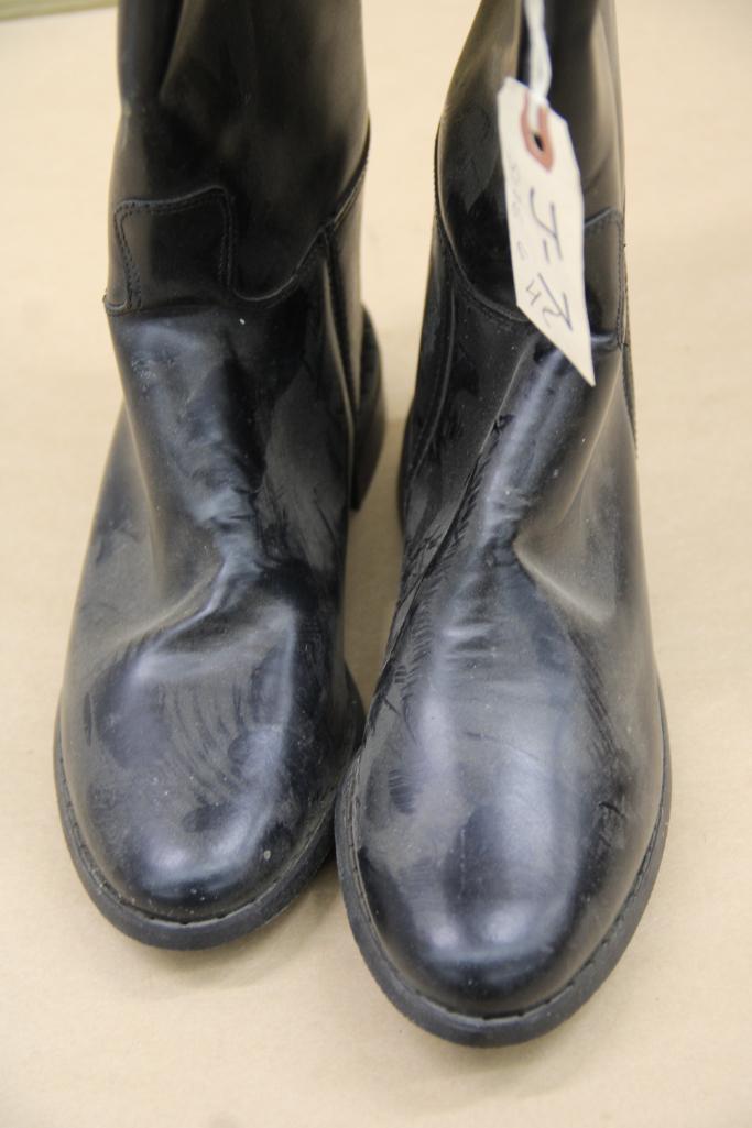 Cat's Paw Black Leather Riding Boots Size 6