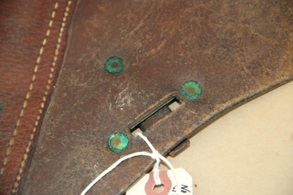 Antique Leather US Cavalry Saddle Bags With Canvas Liner and Straps