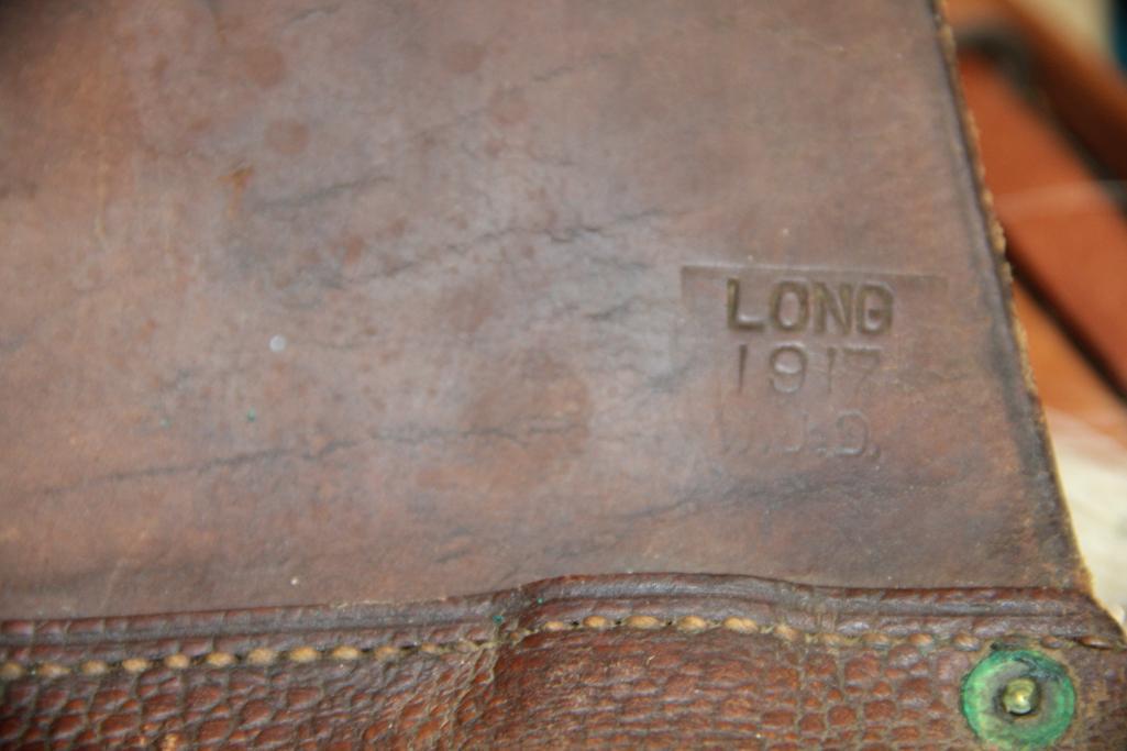 Antique Leather US Cavalry Saddle Bags With Canvas Liner and Straps