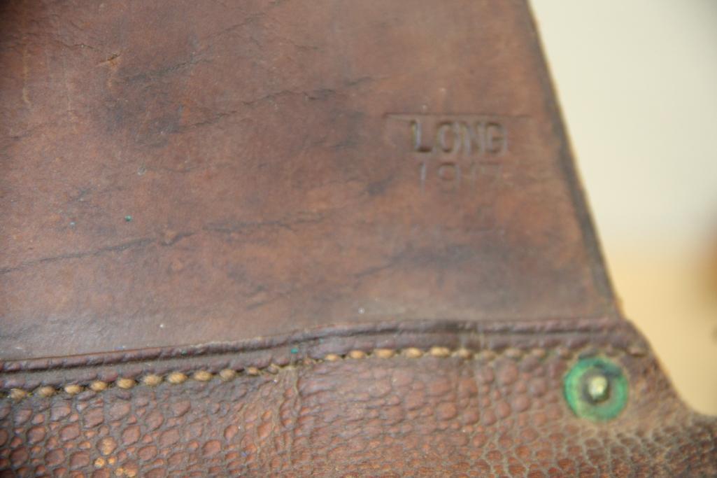 Antique Leather US Cavalry Saddle Bags With Canvas Liner and Straps