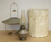 Beautiful Large "The Miller Lamp" Silver-Colored Oil Lamp with Hanger