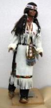 Huge Barbie-Like Native American-Style Doll with Detailed Leather Clothing