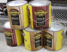 Five Cans Cabot Gold Wood Finish in Oak and Cherry NO SHIPPING