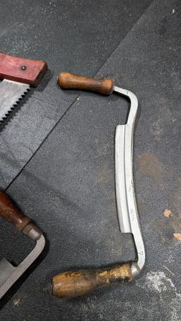 Antique Buck Saw and Double Handled Saws