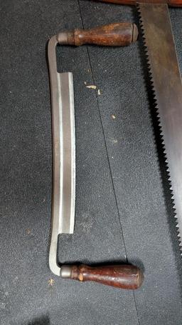 Antique Buck Saw and Double Handled Saws