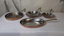 Copper Revere Ware Handled Pans