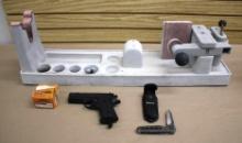 Power Line Pellet Pistol, Buck Folding Knife, and Rifle Cleaning Stand
