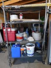 Rolling Metro Cart & Items