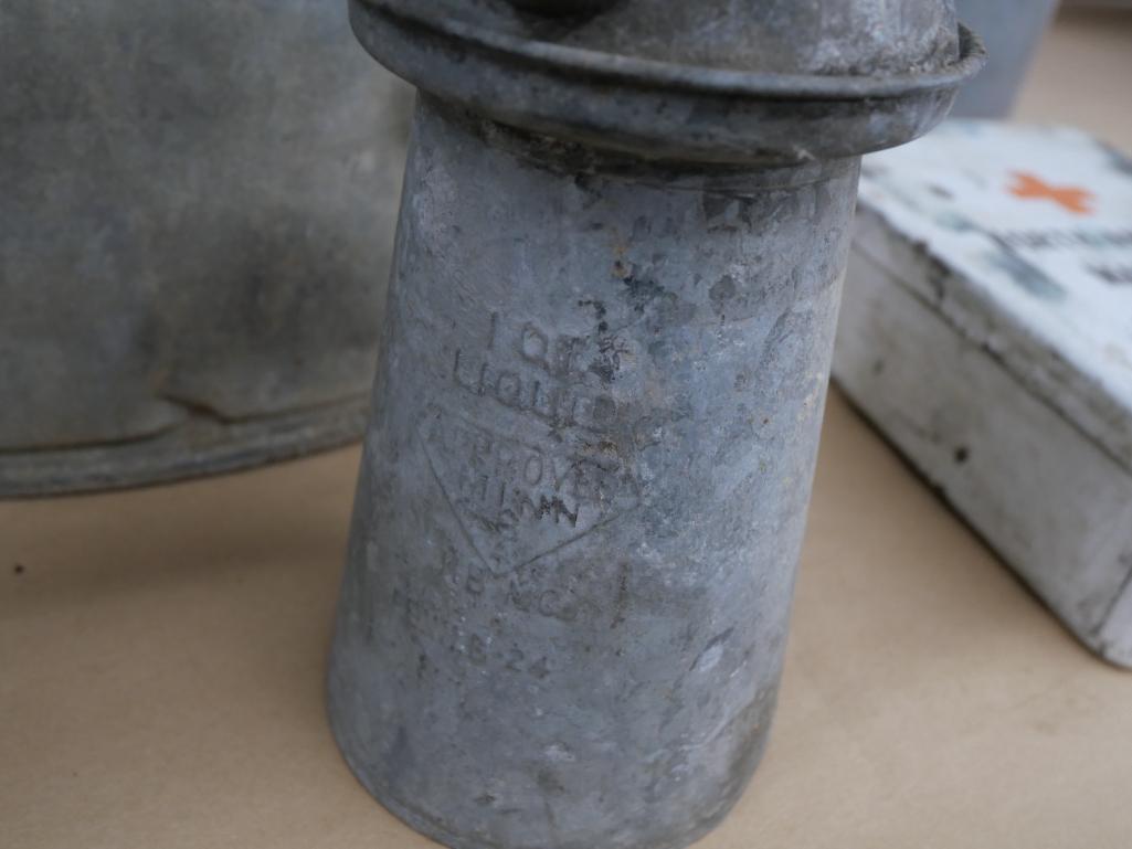Galvanized Goodies, Shop Light & Gallon of Texaco Coolant