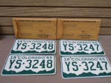Two 1965 Colorado License Plate Pairs!