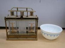 Mid Century Decanter Set & Pyrex 402 1.5QT Bowl
