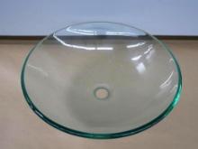 Clear Tempered Glass 16.5" Vessel Sink