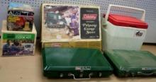 Two Coleman Propane camp stoves & More