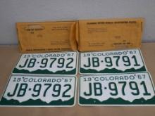 Two 1967 Colorado License Plate Pairs!