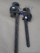 Two Antique Stillson Pipe Wrenches