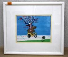 Original Celluloid Painting Signed by Friz Freleng, Pink Panther