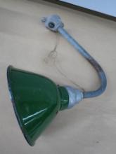 Vintage Green Porcelain Light Fixture