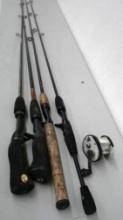 Four Baitcaster Rods & Pflueger 1510 Reel