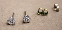 Pair of Believed Diamond Stud Earrings