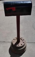 Mailbox Mounted on Cast Iron Base