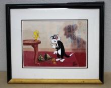 Sylvester and Tweety Celluloid Animation Art Signed Friz Freleng