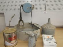 Galvanized Goodies, Shop Light & Gallon of Texaco Coolant