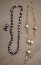 Majorica Faux Iridescent Pearl Jewelry Set